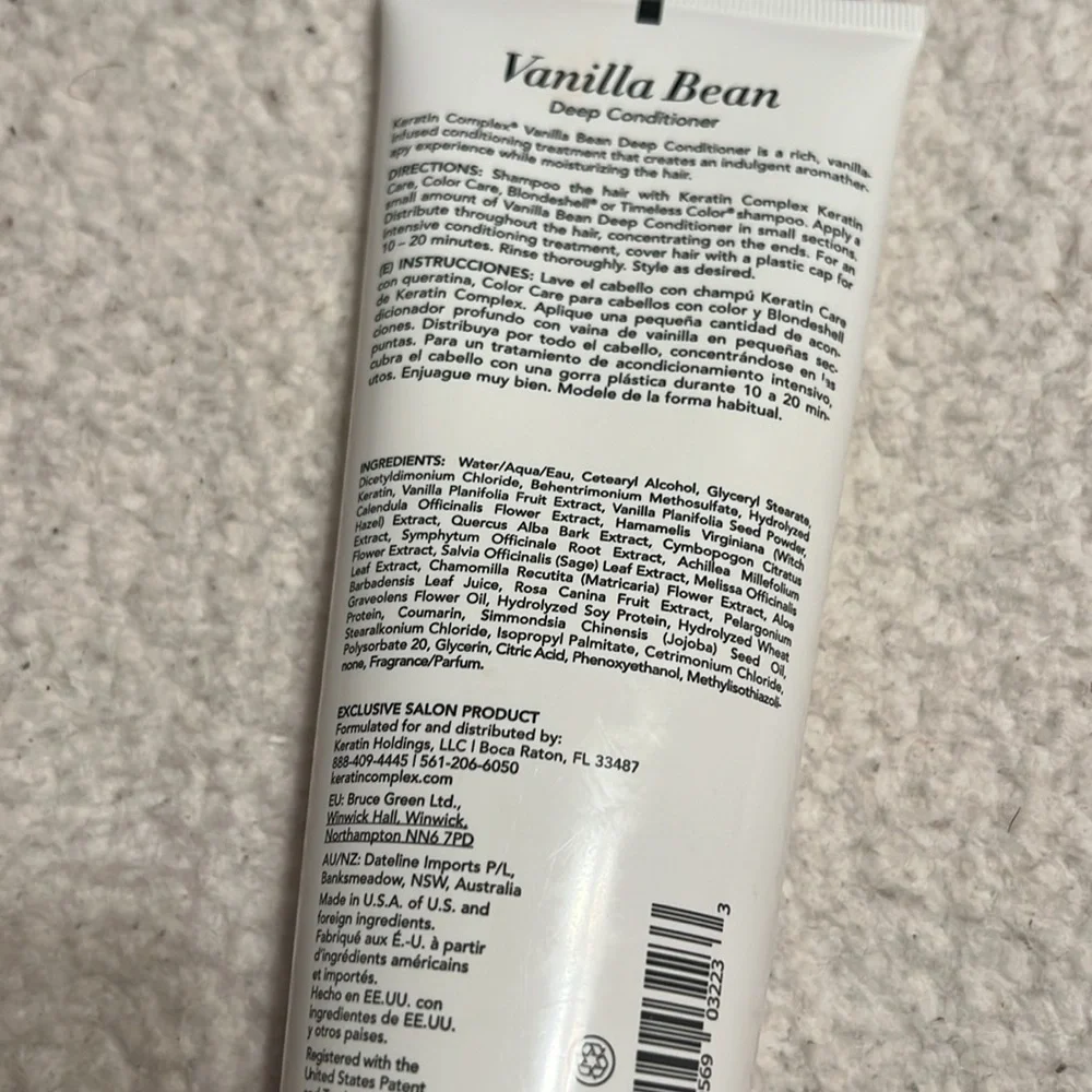 💇‍♀️ Keratin complex vanilla bean deep conditioner